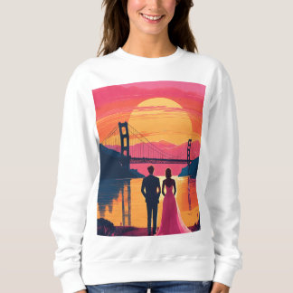Golden Gate Glow sieht schön aus mit Mann, Frau. Sweatshirt