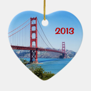 Golden Gate Herz-Ornament Keramikornament