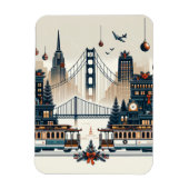 Golden Gate Holiday Magic San Francisco Weihnachte Magnet (Vertikal)