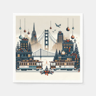 Golden Gate Holiday Magic San Francisco Weihnachte Serviette