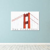 Golden Gate Leinwanddruck (Insitu (Holzboden))