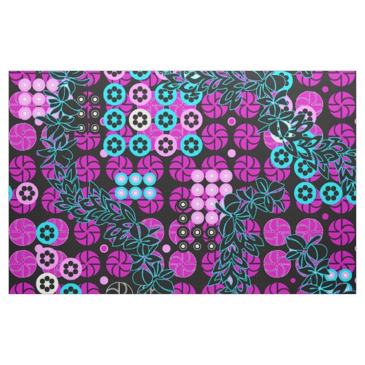 Golden Gate Park Retro psychedelisches Blumen Stoff (Fat Quarter (45,7 x 55,9 cm))