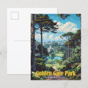 Golden Gate Park San Francisco USA Vintage Reise Postkarte