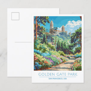 Golden Gate Park San Francisco USA Vintage Reise Postkarte