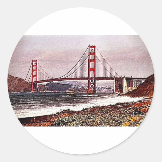 Golden Gate Runder Aufkleber (Vorderseite)