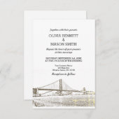 Golden Gate San Francisco Einladung zur Hochzeit (Vorne/Hinten)