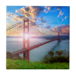 Golden Gate-Sonnenaufgang Fliese
