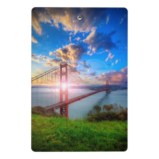 Golden Gate-Sonnenaufgang Mini Klemmbrett (Rückseite)