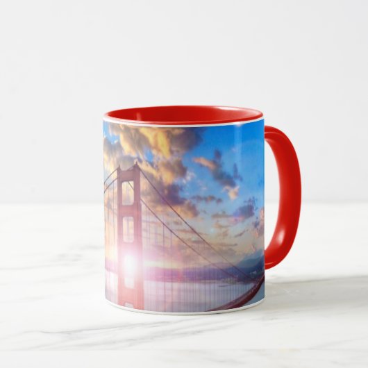Golden Gate-Sonnenaufgang Tasse (VorderseiteRechts)