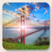 Golden Gate-Sonnenaufgang Untersetzer (Vorderseite)