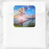 Golden Gate Sunrise Quadratischer Aufkleber (Tasche)