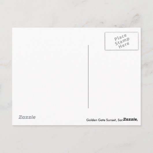 Golden Gate Sunset Postkarte (Rückseite)