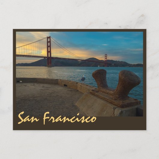 Golden Gate Sunset Postkarte (Vorderseite)