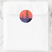 Golden Gate Sunset Runder Aufkleber (Tasche)