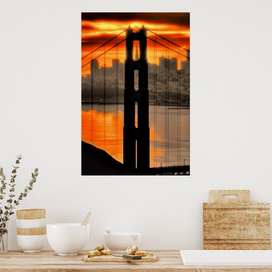 Golden Gate Tower Sunrise Poster (Küche)