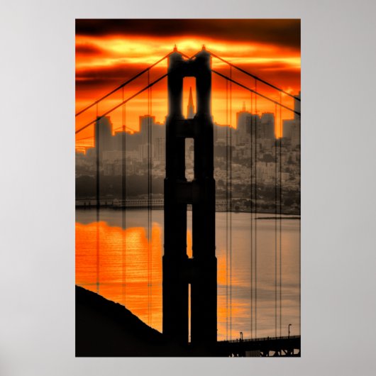 Golden Gate Tower Sunrise Poster (Vorne)