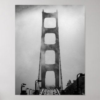 Golden Gate Traffic Shrouded in Fog - San Francisc Poster