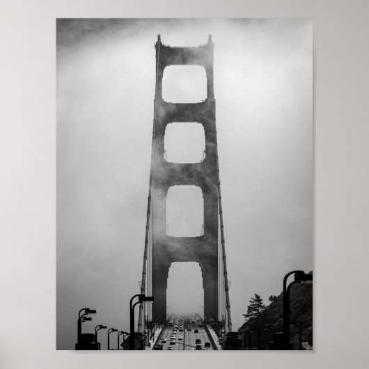 Golden Gate Traffic Shrouded in Fog - San Francisc Poster (Vorne)