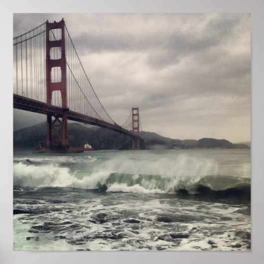 Golden Gate Waves 12 Zoll x 12 Zoll Poster (Vorne)