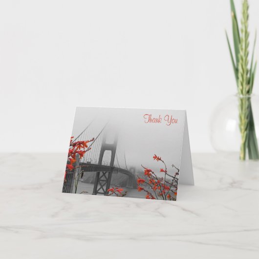 Golden Gate with Orange Wedding Danke Cards (Vorderseite)