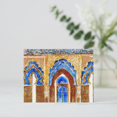 Golden Gates Fes's Royal Palace Marokko Aquarell Postkarte (Stehend Vorderseite)