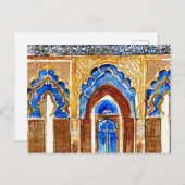 Golden Gates Fes's Royal Palace Marokko Aquarell Postkarte (Vorne/Hinten)