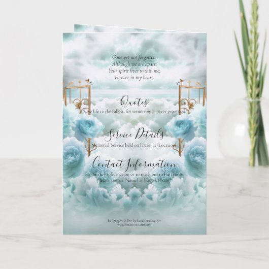 Golden Gates of Heaven Memorial Beerdigung Program Programm (Rückseite)