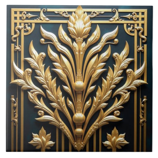 Golden Gatsby Garden Fliese (Vorderseite)