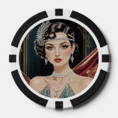 Golden Gatsby Glamour Pokerchips (Vorderseite)