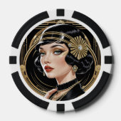 Golden Gatsby Glamour Pokerchips (Vorderseite)