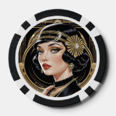 Golden Gatsby Glamour Pokerchips (Rückseite)