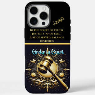 Golden Gavel Ready in Grand Courtroom iPhone 16 Pro Max Hülle