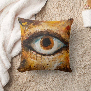 Golden Gaze - Abstraktes Auge Kunst, Dichtung und Kissen
