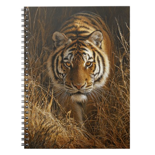 Golden Gaze Tiger Jungle Notebook Notizblock (Vorderseite)