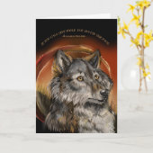 Golden Gaze Wolf Karte (Gelbe Blume)