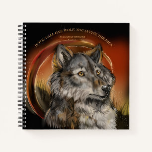 Golden Gaze Wolf Notizblock