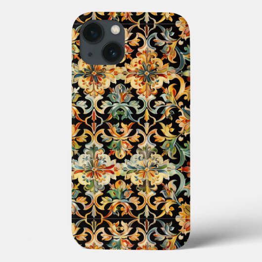 Golden Geblüht auf schwarz Case-Mate iPhone Hülle (Rückseite)