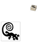 Golden Gecko mit Spiral-Schwanz Gummistempel (Stempel)