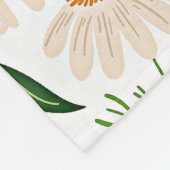 Golden gelb und Elfenbeinweiß Blumenmuster Fleecedecke (Ecke)