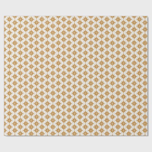 Golden gelbe geometrische Sterne Minimal Weihnacht Geschenkpapier (Flach)