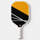 Golden gelbe Schwarz-weiße Streifen - Farbblock Sp Pickleball Schläger (Rückseite)