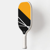 Golden gelbe Schwarz-weiße Streifen - Farbblock Sp Pickleball Schläger (Links)