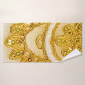 Golden gelber Spitzenstreifen. Hintergrundtextur, Badehandtuch (Badehandtuch)