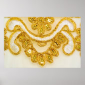 Golden gelber Spitzenstreifen. Hintergrundtextur, Poster (Vorne)