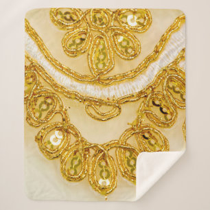 Golden gelber Spitzenstreifen. Hintergrundtextur,  Sherpadecke