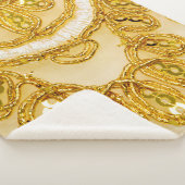 Golden gelber Spitzenstreifen. Hintergrundtextur, Sherpadecke (3/4)