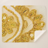 Golden gelber Spitzenstreifen. Hintergrundtextur,  Sherpadecke (Vorderseite (Horizontal))