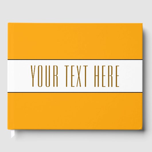 Golden gelbes weißes Schwarz macht Spaß am Text Gästebuch (Vorderseite)