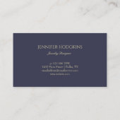 Golden Gem Outlines | Navy Blue | Jewelry Designer Visitenkarte (Rückseite)