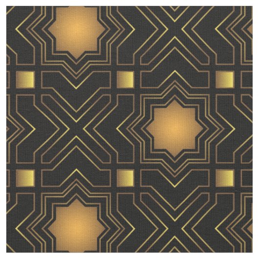 Golden Geo Stars Fabric Stoff (Nahaufnahme)